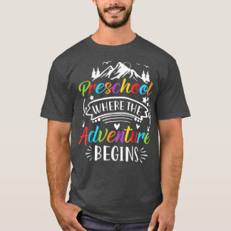 Voorschools waarin het avontuur begintTerug naar s T-shirt