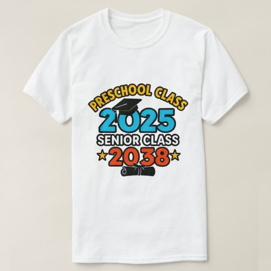 Voorschoolse 2025 Senior 2038 Class T-shirt (Design voorkant)
