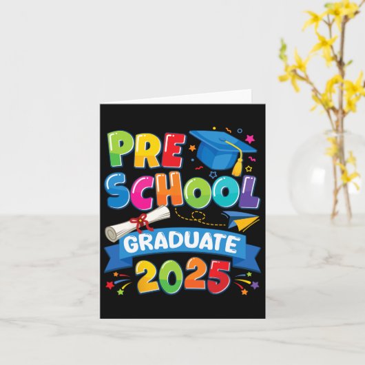 Voorschoolse Afstuderen 2025 Pre-k Afstuderen Kind Kaart (Gele Bloem)