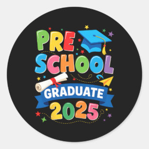 Voorschoolse Afstuderen 2025 Pre-k Afstuderen Kind Ronde Sticker