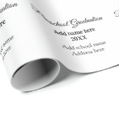 Voorschoolse Afstuderen voeg schoolnaam en adresna Cadeaupapier (Rol Hoek)