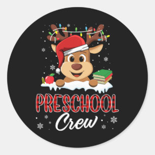 Voorschoolse bemanning Grappige rendier leraar Stu Ronde Sticker