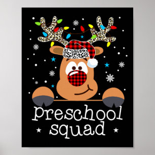 Voorschoolse selectie plaid rendier santa muts ler poster