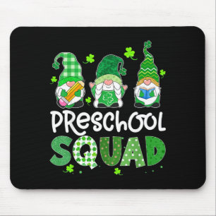 Voorschoolse squad kabouter leraar geluk shamrock muismat
