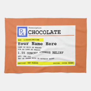 Voorschrift Chocolade Gepersonaliseerd keukenhandd Theedoek