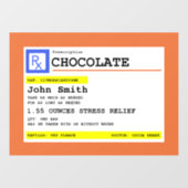 Voorschrift Chocolade Gepersonaliseerde patiëntenn Raamsticker (Vel)