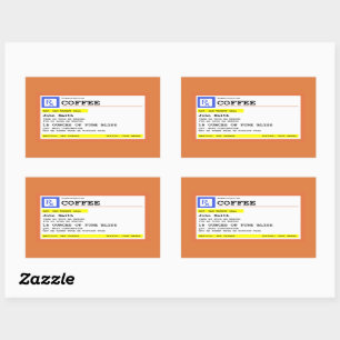 Voorschrift Koffie, rechthoekig, gepersonaliseerd  Rechthoekige Sticker