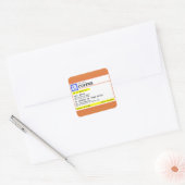 Voorschrift Koffievierkant gepersonaliseerd Vierkante Sticker (Envelop)