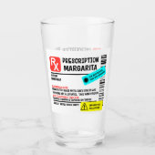 Voorschrift Margarita Funny Warning Label Glas (Voorkant)