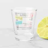 Voorschrift Tequila Waarschuwing Etiket op maat Shot Glas (Achterkant)