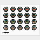 Voorspeld Gaming Retro Gaming 1 Ronde Sticker (Vel)
