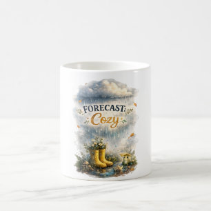 Voorspelling Gezellig Regenachtige Dag Cottagecore Koffiemok