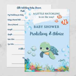 Voorspelling voor Sea Turtle Little Hatchling Baby Advieskaart