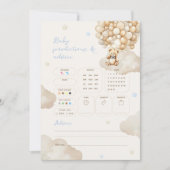 Voorspellingen Advies Teddy Bear Baby shower Game Kaart (Voorkant)