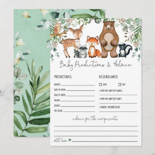 Voorspellingen & Advies Woodland Baby shower Game Kaart