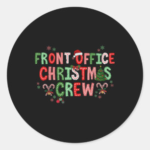 Voorste Buro Ploeg Kerst Kantoor Personeel Adminis Ronde Sticker