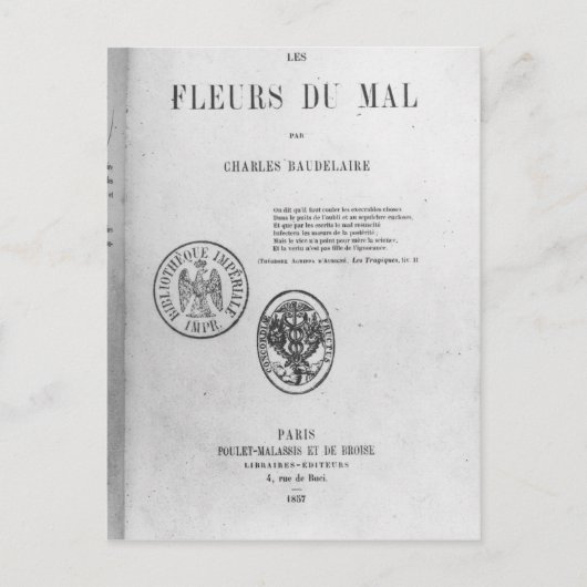 Voorste Hoesje, Eerste editie van 'Les Fleurs du Briefkaart (Voorkant)