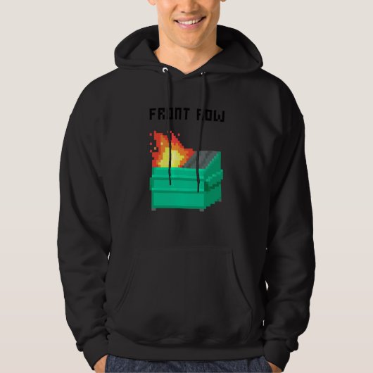Voorste rij dumpster vuur 8 bit hoodie (Voorkant)