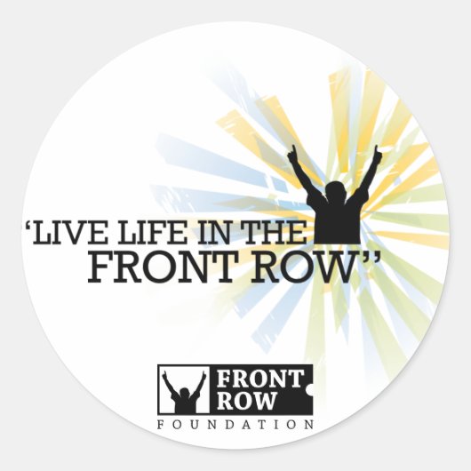 Voorste rij Foundation: Sunburst Ronde Sticker (Voorkant)