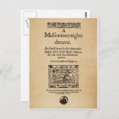 Voorste stuk van de A MidSummer Nights Dream Quart Briefkaart (Voorkant / Achterkant)