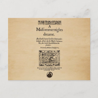Voorste stuk van de A MidSummer Nights Dream Quart Briefkaart
