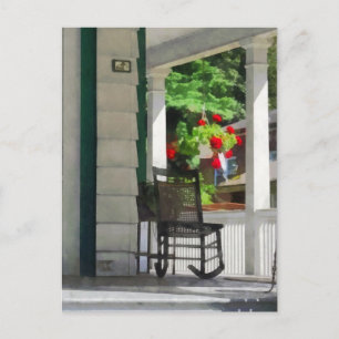 voorsteden - Porch met Rocking Stoel en Geraniums Briefkaart