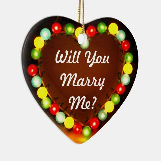 Voorstel hartlicht, wil je me trouwen? keramisch ornament (Rechts)