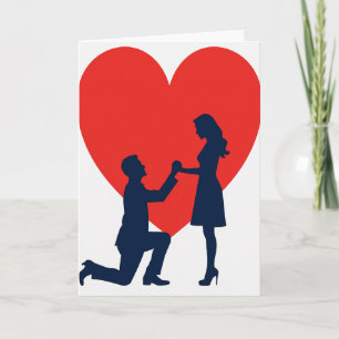 Voorstel Liefde Rood Folie Kaart