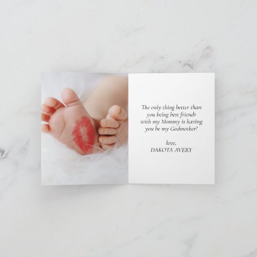 voorstel van Godmoeder | Eenvoudig klassiek script Kaart (Binnen)