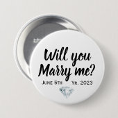 Voorstel zal je met me trouwen. ronde button 7,6 cm (Voorkant /achterkant)