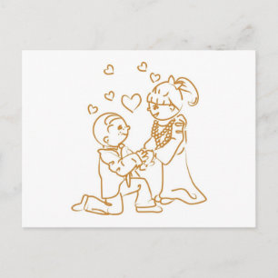 Voorstellen voor één knie briefkaart