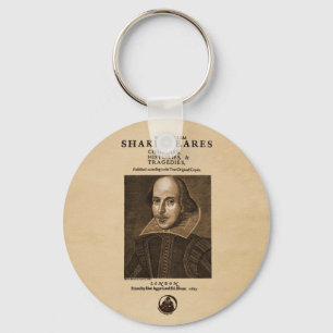 Voorstuk van Shakespeare's eerste Folio Sleutelhanger