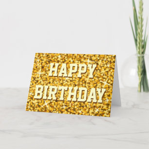 Voortekst Glitz "Gold" "Happy Birthday"-kaart Kaart