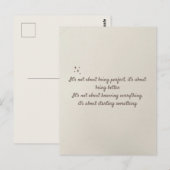 Voortgang over Perfection Quote Briefkaart (Voorkant / Achterkant)