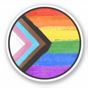 Voortgang Pride Painted Circle Sticker