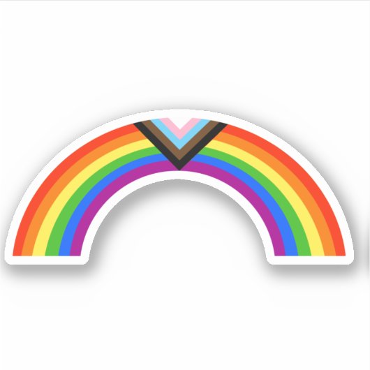 Voortgang Pride Rainbow Arc Sticker (Voorkant)