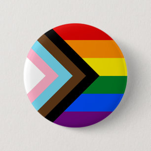 Voortgang Pride vlag   Duidelijk   Cirkel Ronde Button 5,7 Cm