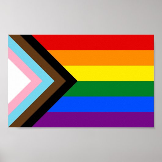 Voortgangs Pride Vlag LGBTQ+ Poster (Voorkant)