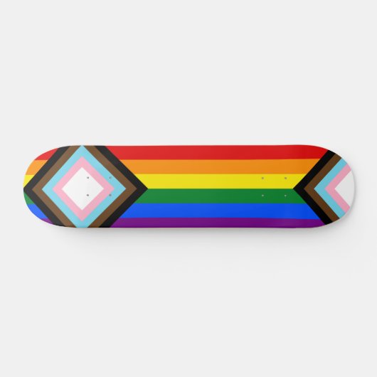 Voortgangs Pride Vlag LGBTQ+ Skateboard (Horizontaal)