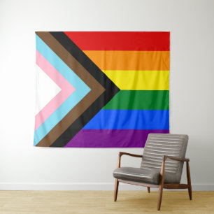 Voortgangs Pride Vlag LGBTQ+ Wandkleed