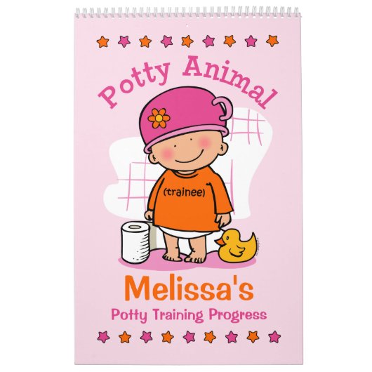Voortgangsboek Potty Animal Girl Potty Kalender (Hoes)