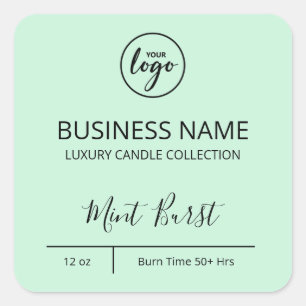 Voortreffelijke Logo Mint Green Candle Labels