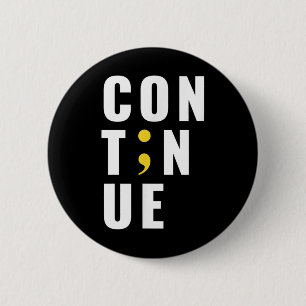 Voortzetten Semicolon Suicide Mental Health Awaren Ronde Button 5,7 Cm