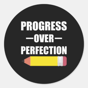 Vooruitgang Boven Perfectie Terug Naar School Lera Ronde Sticker