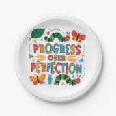 Vooruitgang in perfectie ondergraads bugs papieren bordje (Voorkant)