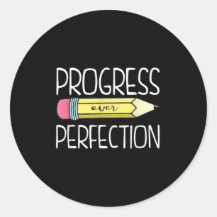 Vooruitgang over perfectie Preppy Teacher Terug na Ronde Sticker