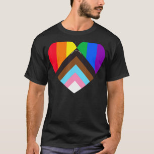 Vooruitgang Pride Heart Flag Mental Health Awarene T-shirt