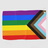 Vooruitgang Rainbow Flag handdoek, Pride Golf / LG Golfhanddoek (Horizontaal)
