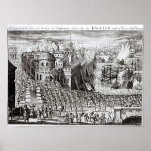 Vooruitzichten van de stad en de haven poster