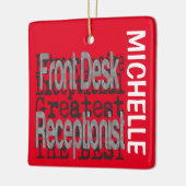 Voorvorkreceptionist Extraordinaire CUSTOM Keramisch Ornament (Links)